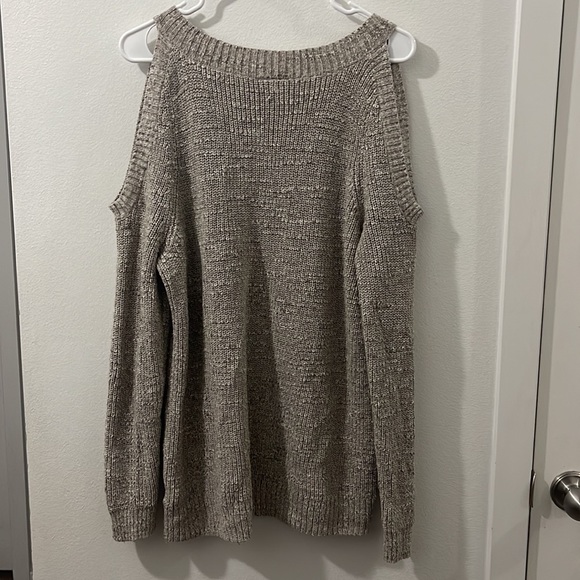 Cream Open Shoulder Torrid Pullover Sweater - Picture 5 of 5